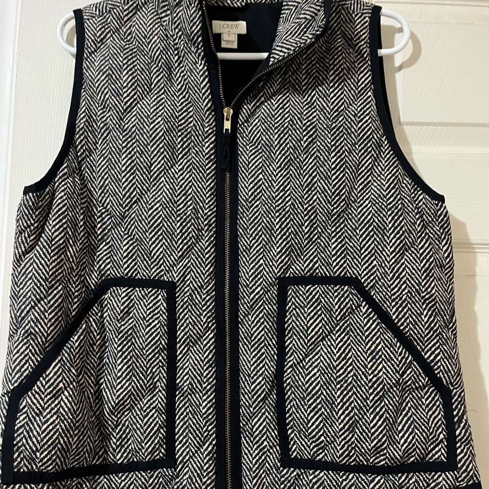 J. Crew Black and White Patterned Vest
